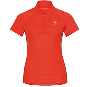 Odlo T-Shirt 1/2 Zipper Chip Lo Women's T-Shirt Cherry Tomato, Small Odlo T-Shirt 1/2 Zipper Chip Lo Women's T-Shirt Cherry Tomato, Small