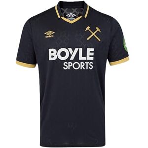 Castore West Ham United FC Umbro Men's Third Short Sleeve Shirt, Sky Captain/Orche, S Castore West Ham United FC Umbro Men's Third Short Sleeve Shirt, Sky Captain/Orche, S