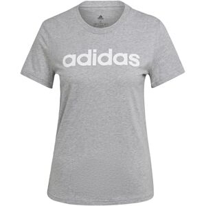 adidas Women's Essentials Slim Logo Tee, Medium Grey Heather/White, XS adidas Women's Essentials Slim Logo Tee, Medium Grey Heather/White, XS