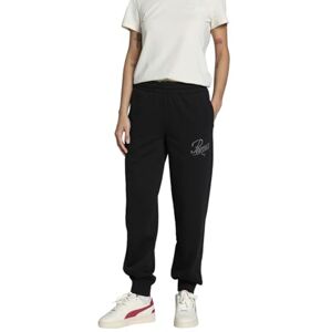 Puma Womens Script Comfort Sweatpants Tr Cl Knitted Pants, Black, L EU Puma Womens Script Comfort Sweatpants Tr Cl Knitted Pants, Black, L EU