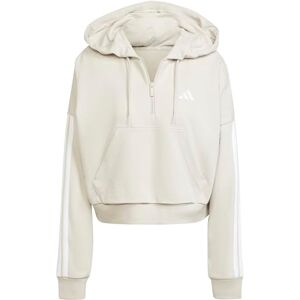 adidas Women's ESSENTIALS 3-STRIPES FRENCH TERRY QUARTER-ZIP HOODIE, Wonder Alumina/White, XS adidas Women's ESSENTIALS 3-STRIPES FRENCH TERRY QUARTER-ZIP HOODIE, Wonder Alumina/White, XS