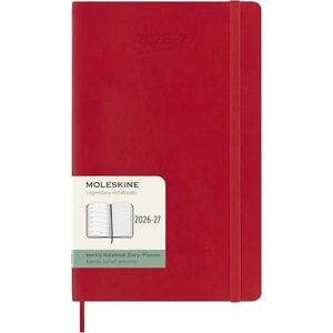 Moleskine 18 Monate Wochen Notizkalender 2026/2027, Large/A5, 1 Wo = 1 Seite, rechts linierte Seite, Weicher Einband, Scharlachrot Moleskine 18 Monate Wochen Notizkalender 2026/2027, Large/A5, 1 Wo = 1 Seite, rechts linierte Seite, Weicher Einband, Scharlachrot