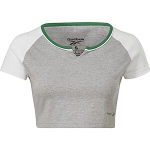 Reebok Women's Identity Crop T-Shirt Medium Grey Heather L Reebok Women's Identity Crop T-Shirt Medium Grey Heather L