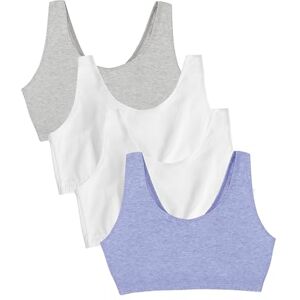 Fruit of the Loom Women's Built Up Tank Style Sports Bra Value Pack, Opaque, Heather Grey/Wht/Wht/Blue HTHR, 38 (Pack of 4) Fruit of the Loom Women's Built Up Tank Style Sports Bra Value Pack, Opaque, Heather Grey/Wht/Wht/Blue HTHR, 38 (Pack of 4)