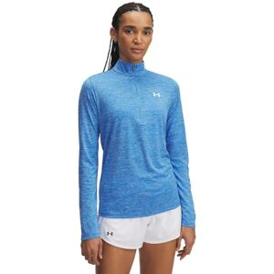 Under Armour Women's Tech Half-Zip Twist, Women's Gym Wear Made from Super-Soft, Fast-Drying Material, Half-Zip Top with Odour Control Technology,Blue Atlantis / / White,SM Under Armour Women's Tech Half-Zip Twist, Women's Gym Wear Made from Super-Soft, Fast-Drying Material, Half-Zip Top with Odour Control Technology,Blue Atlantis / / White,SM