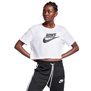 Nike Women's W NSW Tee Essntl CRP ICN Ftra T Shirt, White/(Black), M
