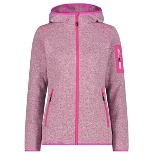 CMP Knit-Tech Women's Jacket with Fixed Hood, Fuxia-White, 8 CMP Knit-Tech Women's Jacket with Fixed Hood, Fuxia-White, 8