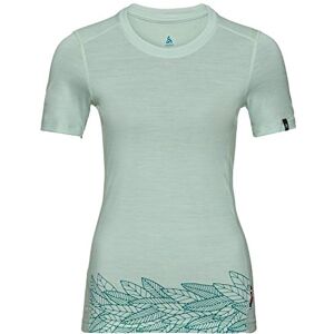 Odlo Women's Crew Neck Alliance T-Shirt, Surf Spray-Leaves on Waist Print, SS19, XS Odlo Women's Crew Neck Alliance T-Shirt, Surf Spray-Leaves on Waist Print, SS19, XS