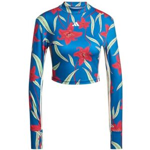 adidas Women's x Farm Rio Training Long Sleeve, Dark Marine/Tactile red/White, XS adidas Women's x Farm Rio Training Long Sleeve, Dark Marine/Tactile red/White, XS