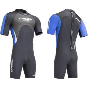 Cressi Med X Man Shorty Wetsuit 2.5mm M/3 Men's Shorty Wetsuit 2,5mm for Snorkelling and Diving in Temperate Waters, Black/Blue/Silver, M/3 Cressi Med X Man Shorty Wetsuit 2.5mm M/3 Men's Shorty Wetsuit 2,5mm for Snorkelling and Diving in Temperate Waters, Black/Blue/Silver, M/3