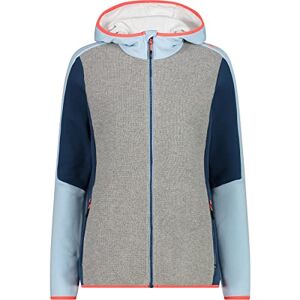 CMP Women's Stretch Fleece Jacket with Fixed Hood Crystal Blue CMP Women's Stretch Fleece Jacket with Fixed Hood Crystal Blue