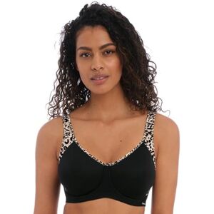 Freya Women's Sonic Underwire Spacer Molded Sports Bra, Opaque, Pure Leopard Black, 34E Freya Women's Sonic Underwire Spacer Molded Sports Bra, Opaque, Pure Leopard Black, 34E