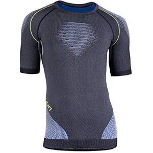 UYN U100049 EVOLUTYON UW SHORT_SL.MELANGE T-shirt Men's Anthracite melange/Blue/Glossy Yellow M UYN U100049 EVOLUTYON UW SHORT_SL.MELANGE T-shirt Men's Anthracite melange/Blue/Glossy Yellow M