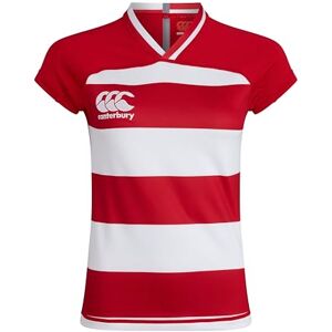 Canterbury Women's VapoDri Evader Hooped Rugby Jersey VapoDri Technology Pro Athletic Fit Durable Technical Rugby Jersey, Flag Red, 14 Canterbury Women's VapoDri Evader Hooped Rugby Jersey VapoDri Technology Pro Athletic Fit Durable Technical Rugby Jersey, Flag Red, 14