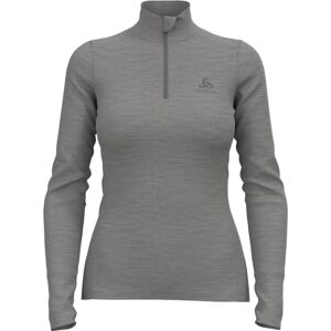 Odlo Women Functional long-sleeve shirt with zipper MERINO 200, steel grey melange, L Odlo Women Functional long-sleeve shirt with zipper MERINO 200, steel grey melange, L