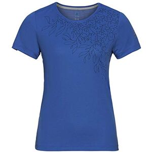 Odlo Women's F-dry print short-sleeved T-shirt, womens, Women's Short Sleeve T-Shirt, 550771, amparo blue leaf print SS20, L Odlo Women's F-dry print short-sleeved T-shirt, womens, Women's Short Sleeve T-Shirt, 550771, amparo blue leaf print SS20, L