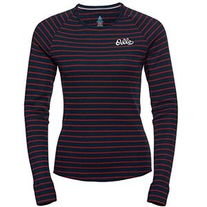 Odlo Women Functional long-sleeve shirt with stripe print ACTIVE WARM ORIGINALS ECO, dark sapphire sundried tomato, XL Odlo Women Functional long-sleeve shirt with stripe print ACTIVE WARM ORIGINALS ECO, dark sapphire sundried tomato, XL