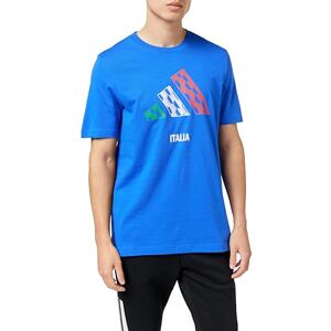 adidas Unisex Italy 3BAR Logo Graphic T-Shirt, Blue, XS adidas Unisex Italy 3BAR Logo Graphic T-Shirt, Blue, XS