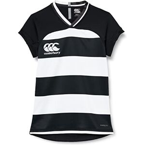 Canterbury Women's VapoDri Evader Hooped Rugby Jersey VapoDri Technology Pro Athletic Fit Durable Technical Rugby Jersey, Black2, 12 Canterbury Women's VapoDri Evader Hooped Rugby Jersey VapoDri Technology Pro Athletic Fit Durable Technical Rugby Jersey, Black2, 12