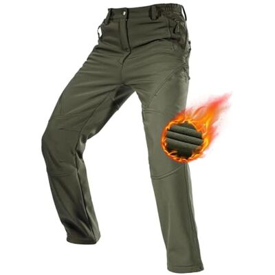 FREE SOLDIER Waterproof Walking Trousers for Men Thermal Fleece Lined Softshell Overtrousers Hiking Trousers Winter Outdoor Tactical Hunting Pants(Army Green, 38 Long) FREE SOLDIER Waterproof Walking Trousers for Men Thermal Fleece Lined Softshell Overtrousers Hiking Trousers Winter Outdoor Tactical Hunting Pants(Army Green, 38 Long)