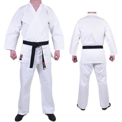 MAR INTERNATIONAL MAR Karate Gi Uniform for Men Women & Kids – Traditional White Karate Suit for Intermediate Students, 8.5oz Poly-Cotton Fabric, Durable Training Kimono with Free White Belt (Sizes 90–210cm) MAR INTERNATIONAL MAR Karate Gi Uniform for Men Women & Kids – Traditional White Karate Suit for Intermediate Students, 8.5oz Poly-Cotton Fabric, Durable Training Kimono with Free White Belt (Sizes 90–210cm)