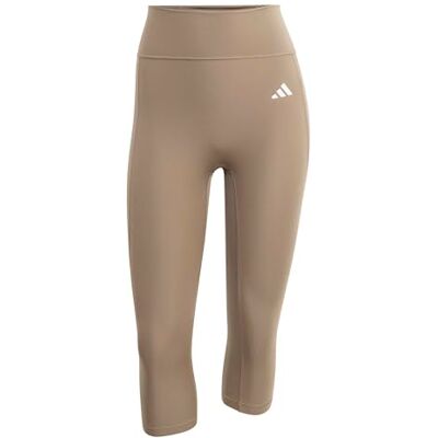 adidas Women's Optimé Essentials Capri Leggings, Khaki Six, M adidas Women's Optimé Essentials Capri Leggings, Khaki Six, M