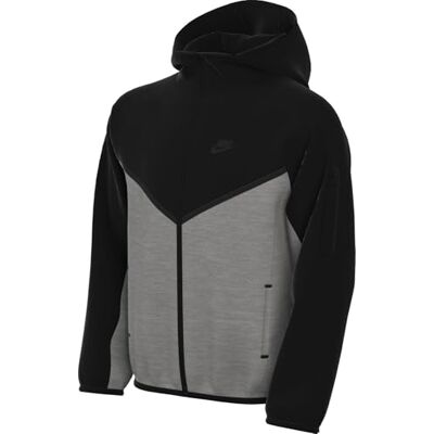 Nike Sportswear Tech HV5867-064 Fleece Hooded Jacket for Older Children, Dark Grey Heather/Black/Black, M Nike Sportswear Tech HV5867-064 Fleece Hooded Jacket for Older Children, Dark Grey Heather/Black/Black, M