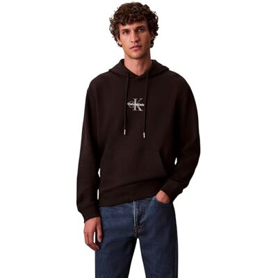 Calvin Klein Men's LS EU 350TERRY MICRO MONOLOGO HO LV04RD243GUB1001 Sweatshirts, BLACK, XS Calvin Klein Men's LS EU 350TERRY MICRO MONOLOGO HO LV04RD243GUB1001 Sweatshirts, BLACK, XS