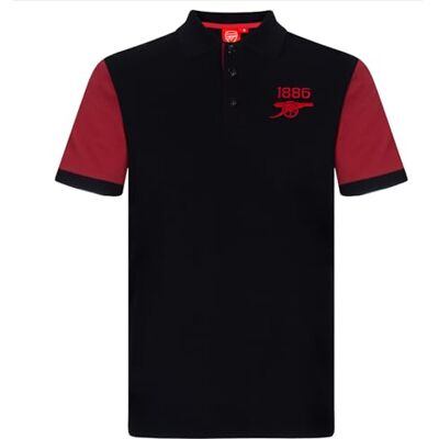 Arsenal FC - Polo - Black - Contrast Sleeve - Polo Shirt Arsenal FC - Polo - Black - Contrast Sleeve - Polo Shirt