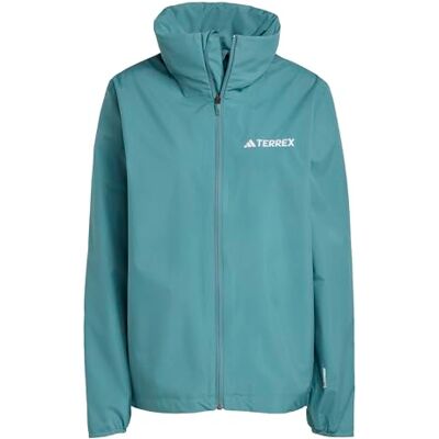 adidas Women's Terrex Multi Essentials 2 Layer Rain Jacket, Preloved Teal, XS adidas Women's Terrex Multi Essentials 2 Layer Rain Jacket, Preloved Teal, XS