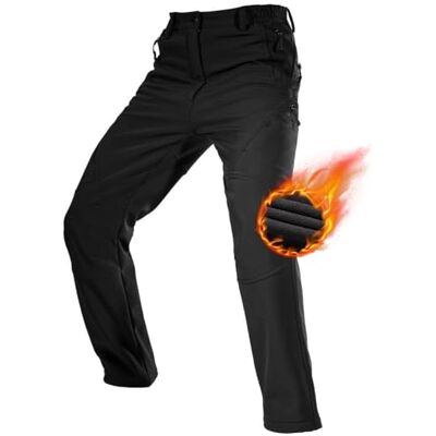FREE SOLDIER Waterproof Walking Trousers for Men Thermal Fleece Lined Softshell Overtrousers Hiking Trousers Winter Outdoor Tactical Hunting Pants(Black, 30 Long) FREE SOLDIER Waterproof Walking Trousers for Men Thermal Fleece Lined Softshell Overtrousers Hiking Trousers Winter Outdoor Tactical Hunting Pants(Black, 30 Long)