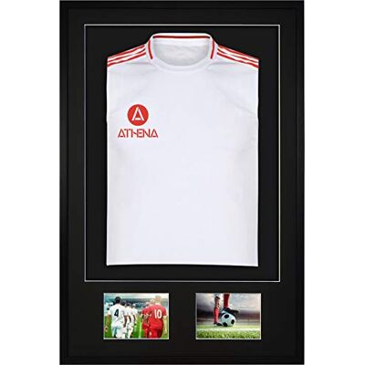Athena Premium Wood DIY Adult 3D Mounted Sports Shirt Display Frame Double Aperture 61 x 91.5cm Black Frame, Mount, Backing Card Athena Premium Wood DIY Adult 3D Mounted Sports Shirt Display Frame Double Aperture 61 x 91.5cm Black Frame, Mount, Backing Card