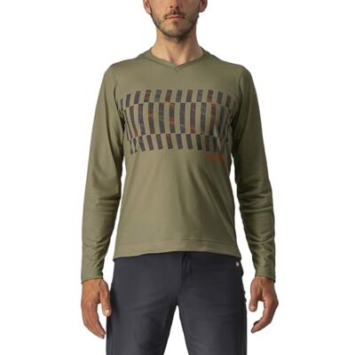 CASTELLI 4522009-353 Trail TECH LS TEE Sweatshirt Men's Olive Green/Dark Gray-Orange R 3XL CASTELLI 4522009-353 Trail TECH LS TEE Sweatshirt Men's Olive Green/Dark Gray-Orange R 3XL