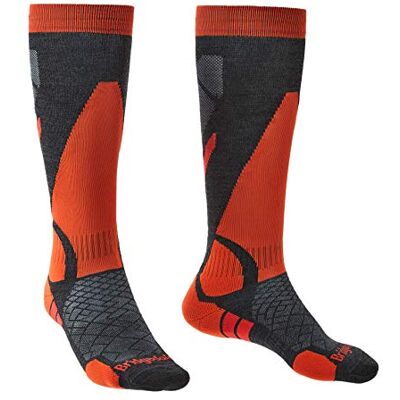 Bridgedale SKI Lightweight Merino Performance Men's Medium Graphite/Orange Bridgedale SKI Lightweight Merino Performance Men's Medium Graphite/Orange
