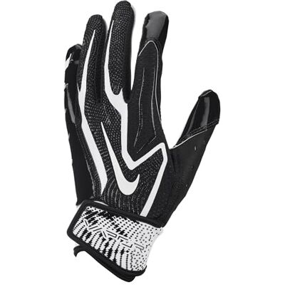 Nike Youth Vapor Jet 9.0 Football Gloves – Junior American Football Receiver Gloves – Lightweight Grip & Comfort for Young Players, Black/Black/White, L Nike Youth Vapor Jet 9.0 Football Gloves – Junior American Football Receiver Gloves – Lightweight Grip & Comfort for Young Players, Black/Black/White, L