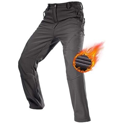 FREE SOLDIER Waterproof Walking Trousers for Men Thermal Fleece Lined Softshell Overtrousers Hiking Trousers Winter Outdoor Tactical Hunting Pants(Grey, 30 Long) FREE SOLDIER Waterproof Walking Trousers for Men Thermal Fleece Lined Softshell Overtrousers Hiking Trousers Winter Outdoor Tactical Hunting Pants(Grey, 30 Long)