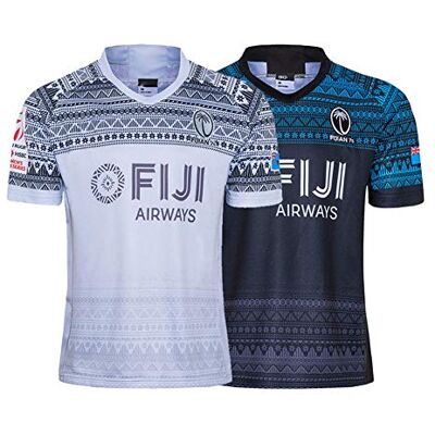 YINTE 2020 Fijian 7S World Cup Rugby Jersey, Home/Away Rugby Short Sleeve Pro Jersey, Men's Competition Cotton Jersey Graphic T-Shirt, Training Football Jersey YINTE 2020 Fijian 7S World Cup Rugby Jersey, Home/Away Rugby Short Sleeve Pro Jersey, Men's Competition Cotton Jersey Graphic T-Shirt, Training Football Jersey