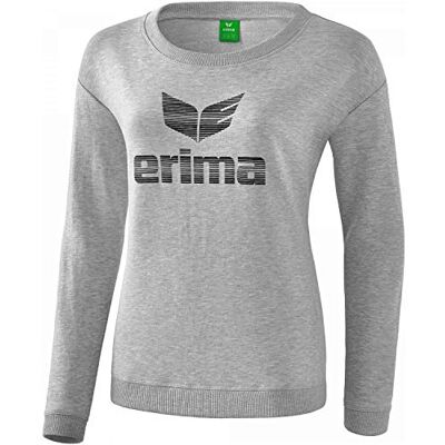 Erima Women Essential Sweatshirt Light Grey Marl/Black, Size 34 Erima Women Essential Sweatshirt Light Grey Marl/Black, Size 34