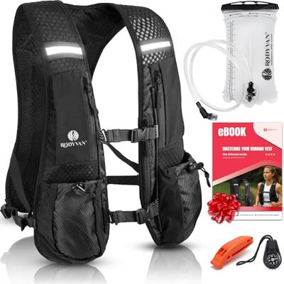 RODYVAN Running Vest Adjustable Reflective Vest for Men & Women with Phone Holder and Storage Bounce-Free Lightweight and Breathable Perfect for Running Cycling Hiking RODYVAN Running Vest Adjustable Reflective Vest for Men & Women with Phone Holder and Storage Bounce-Free Lightweight and Breathable Perfect for Running Cycling Hiking