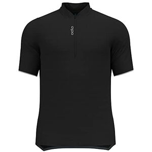 Odlo Men's Essential Half Zip Cycle Jersey Shirt, Black, S Odlo Men's Essential Half Zip Cycle Jersey Shirt, Black, S