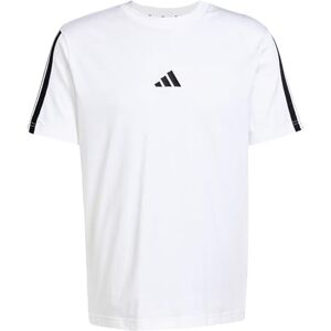 adidas Men's Essentials Three Stripes Single Jersey TEE, White/Black, S adidas Men's Essentials Three Stripes Single Jersey TEE, White/Black, S