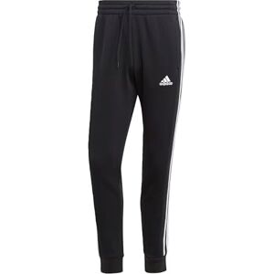 adidas Men's AEROREADY Essentials Tapered Cuff Woven 3-Stripes Pants, Black / White, L adidas Men's AEROREADY Essentials Tapered Cuff Woven 3-Stripes Pants, Black / White, L