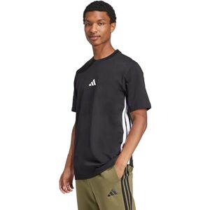 adidas Men's Essential Three Stripes Single Jersey TEE, Black/White, XS adidas Men's Essential Three Stripes Single Jersey TEE, Black/White, XS