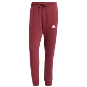 adidas Men's Essentials Fleece 3-Stripes Tapered Cuff Pants, Shadow red, M adidas Men's Essentials Fleece 3-Stripes Tapered Cuff Pants, Shadow red, M