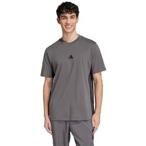 adidas Men's Essential Three Stripes Single Jersey TEE, Grey strata/Black, S adidas Men's Essential Three Stripes Single Jersey TEE, Grey strata/Black, S
