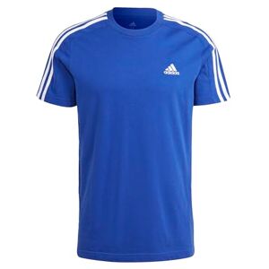 adidas Men's Essentials Single Jersey 3-Stripes Tee, Semi Lucid Blue / White, S adidas Men's Essentials Single Jersey 3-Stripes Tee, Semi Lucid Blue / White, S