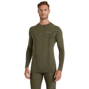 FALKE Men's Wool-Tech Round Neck M L/s Sh Functional Yarn Quick Dry 1 Piece Base Layer Top, Green Olive 7830, L FALKE Men's Wool-Tech Round Neck M L/s Sh Functional Yarn Quick Dry 1 Piece Base Layer Top, Green Olive 7830, L