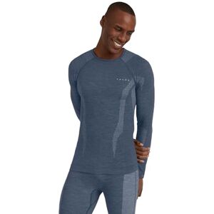 FALKE Men's Wool-Tech Round Neck M L/s Sh Functional Yarn Quick Dry 1 Piece Base Layer Top, Blue Capitain 6751, S FALKE Men's Wool-Tech Round Neck M L/s Sh Functional Yarn Quick Dry 1 Piece Base Layer Top, Blue Capitain 6751, S