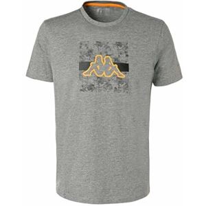 Kappa Men's Grami Graphik T-Shirt, Gris/Naranja, S Kappa Men's Grami Graphik T-Shirt, Gris/Naranja, S