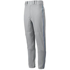 Mizuno Adult Men's Premier Piped Baseball Pant, Grey-Royal, Medium Mizuno Adult Men's Premier Piped Baseball Pant, Grey-Royal, Medium